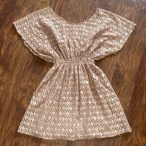 Cute tan coverup! Beautiful detail!